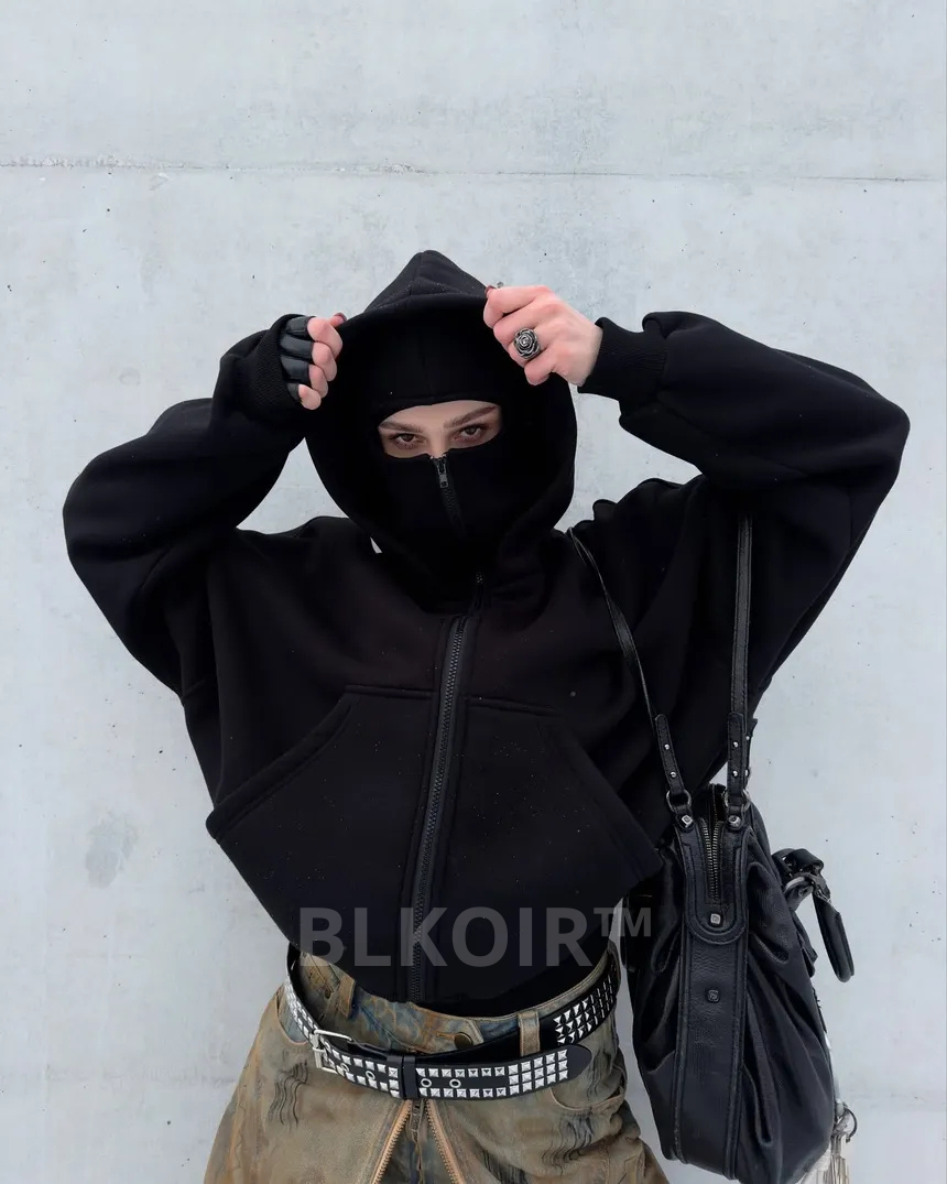 BLKOIR Zipped Hoodie.